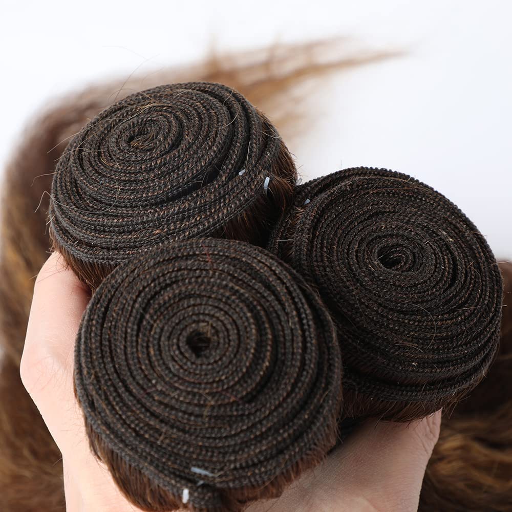 Lagalaga Bundles Human Hair 24 26 28 Inch Straight Wave P4/30 Human Hair Bundles Unprocessed Brazilian Virgin Hair Quick Weave H