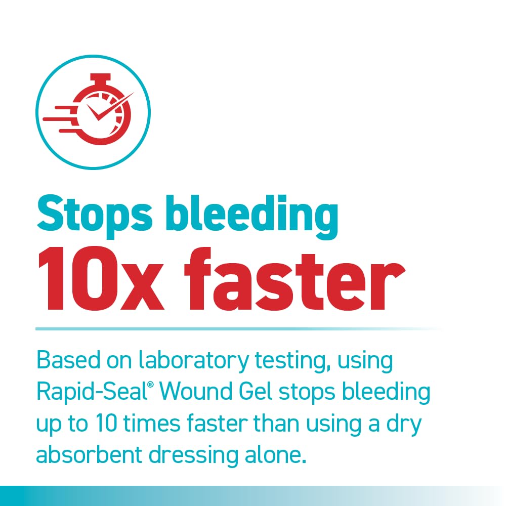 Rapid-Seal Wound Gel Single Use Packets 10ct | Stops Bleeding in Seconds | for Minor Cuts & Scrapes. Packets for Easy Storage and Restocking for Emergency First Aid Supplies
