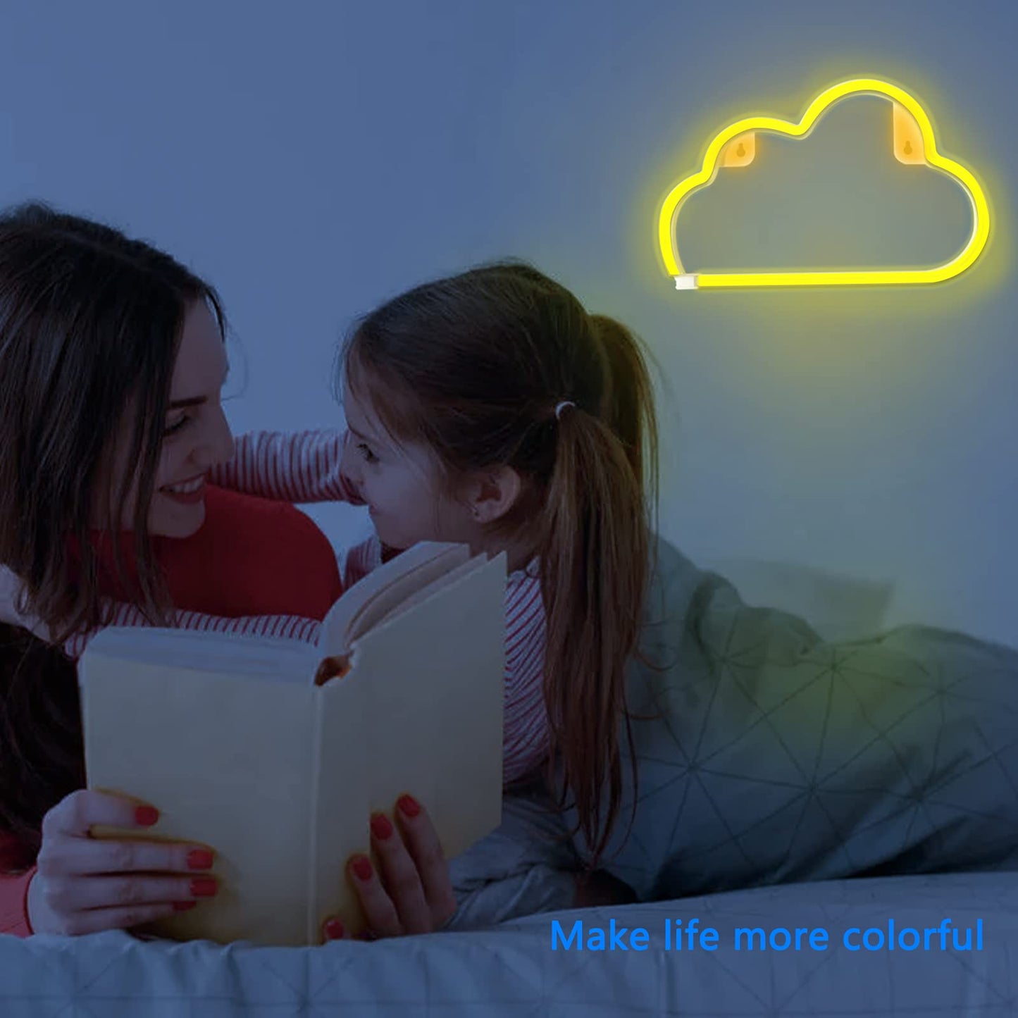 Bernicekelly Led Cloud Neon Light, Yellow, Battery/Usb Powered, Wall Decor For Bedroom, Model Yyi-50