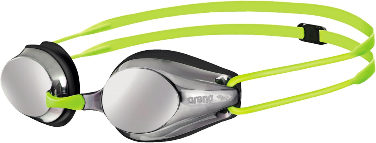 ARENA Tracks Unisex Junior Youth Essential Racing Swim Goggles Kids Swimmers Young Racers Anti-Fog Coated Mirror Lens, Sil...