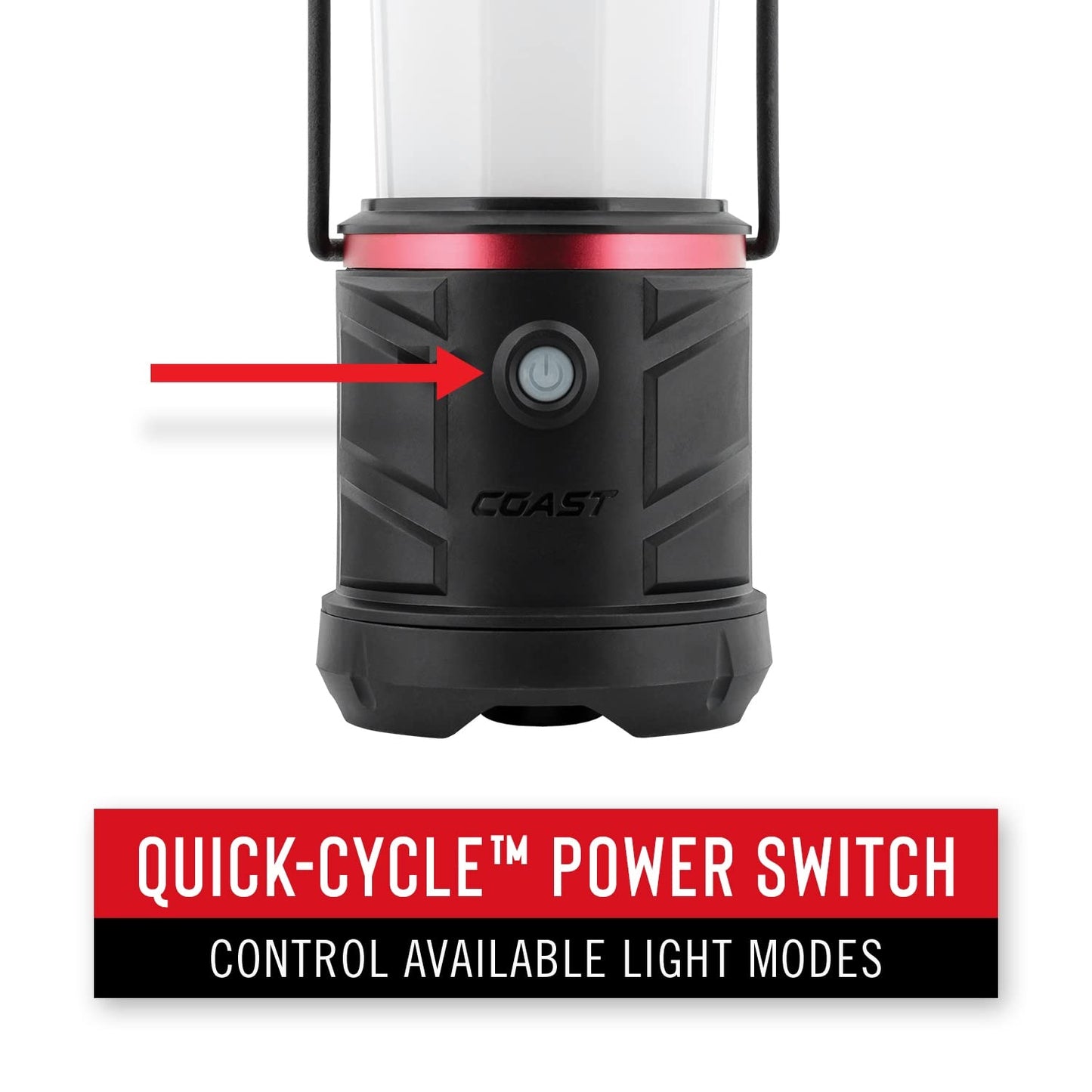 Coast Eal22 Dual Color Led Emergency Light - 1250 Lumen, Storm Proof, Durable, Black, Compatible With D Batteries Or Zx1010 Battery