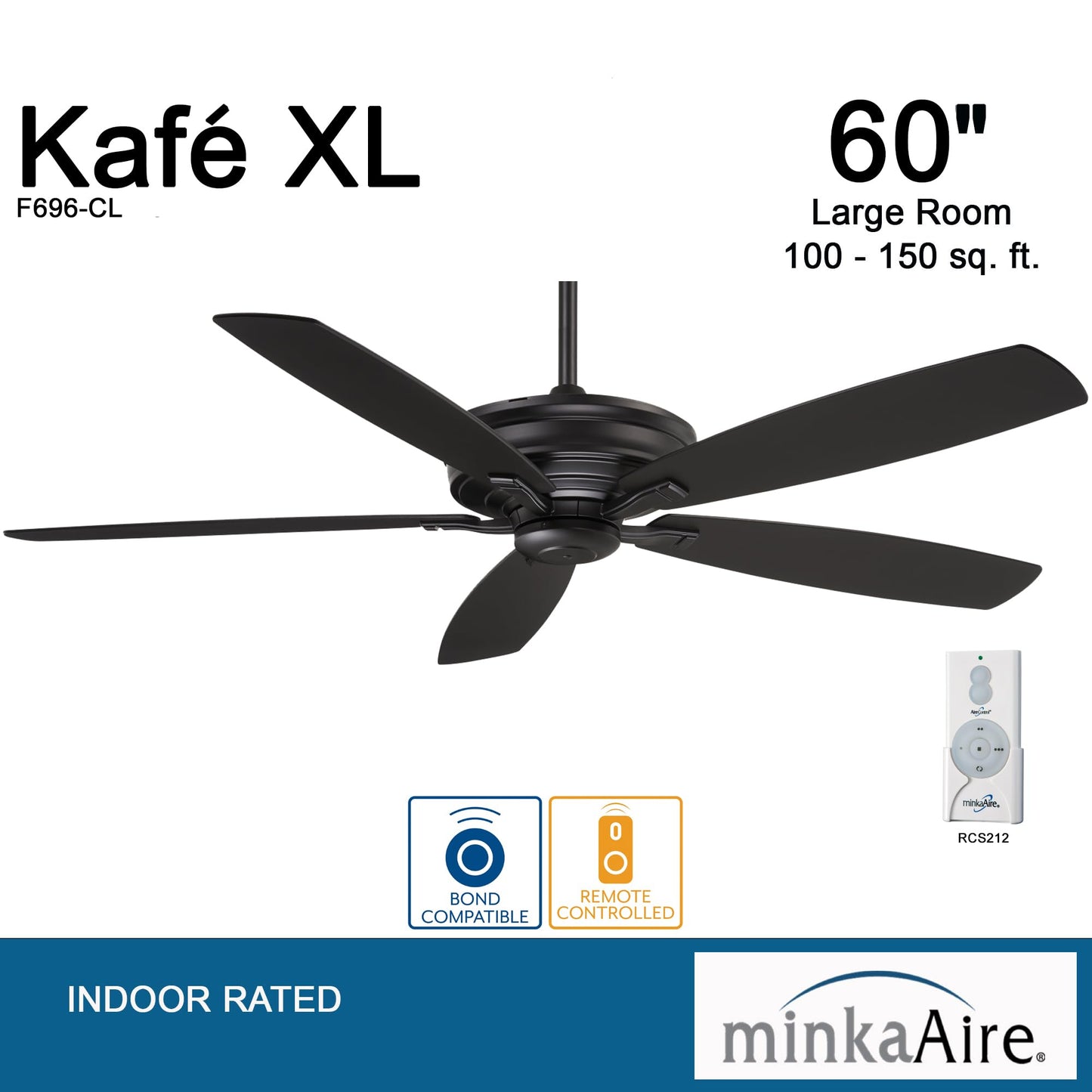 Minka-Aire F696-Cl Kaf  -Xl 60 Inch Ceiling Fan In Coal Finish