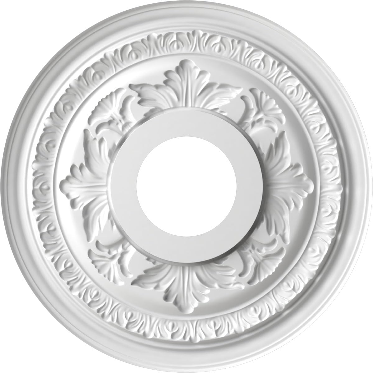 Ekena Millwork Cmp13Babco Baltimore Thermoformed Pvc Ceiling Medallion (Fits Canopies Up To 5 1/4), 13Od X 3 1/2Id X 3/4P, Brigh
