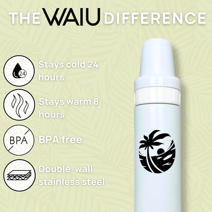 Waiu Insulated Stainless Steel Baby Bottle BPA-Free | Keeps Drinks Hot for 8 Hours, Cold for 24 Hours | 4 oz. (White)