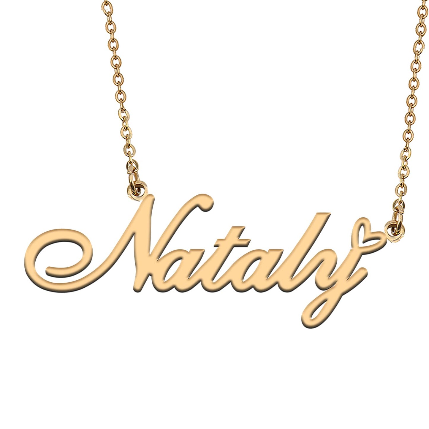 HUAN XUN Nataly Name Necklaces for Women Stainless Steel Custom Name Necklaces Pendant Jewelry Gift for Christmas