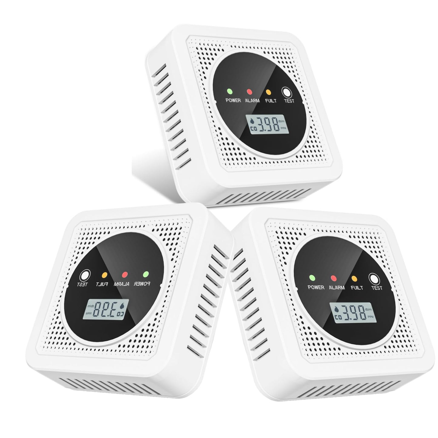 3 Packs,2-in-1,Smoke Carbon Monoxide Detector,Carbon Monoxide Detector,Smoke Alarm,CO Alarm, 85 db Sound,Battery Powered CO Alarm with LEDs,LCD Digital Screen,Test Button,3 Packs