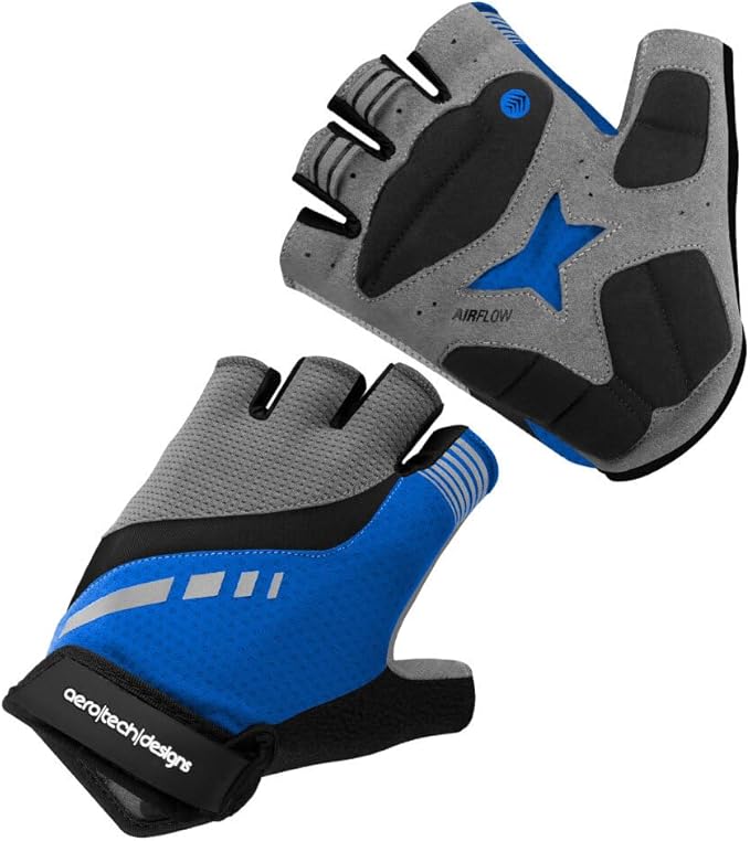 AERO|TECH|DESIGNS | Lightweight Cycling Gloves | Breathable Padded Palm Fingerless Glove