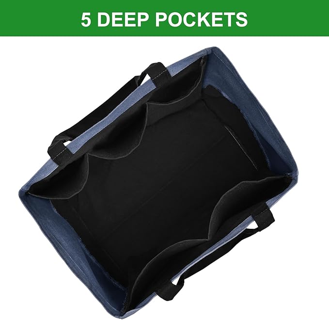Canvas Reusable Grocery Bags Heavy Duty, 8.3 gal Foldable Large Tote Bag with Handles, Holds 60 lbs Canvas Shopping Bags, 3 Pack