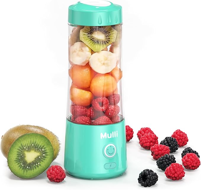 Mulli Portable Blender,USB Rechargeable Personal Mixer for Smoothie and Shakes, Mini Blender with Six Blades for Baby Food,Travel,Gym(Update)