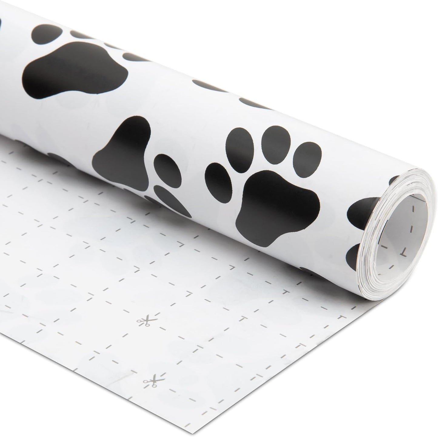 Vnaeem Paw Wrapping Paper Roll - Mini Roll - 17 Inch X 33 Feet - Dog Cat Wrapping Paper for Birthday, Baby Shower,Christmas, Holiday, New Year, Party, Celebration
