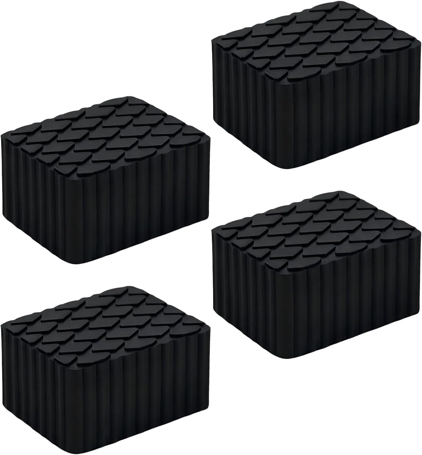 Auto Lift Pads, 4 Pack Solid Rubber Car Lift Pads, Anti-Skid Lift Block Spacer Pad for Car Lifts, Jacks and Racks, 3000lbs Loading Capacity, 6.3" x4.7" x 3.1"