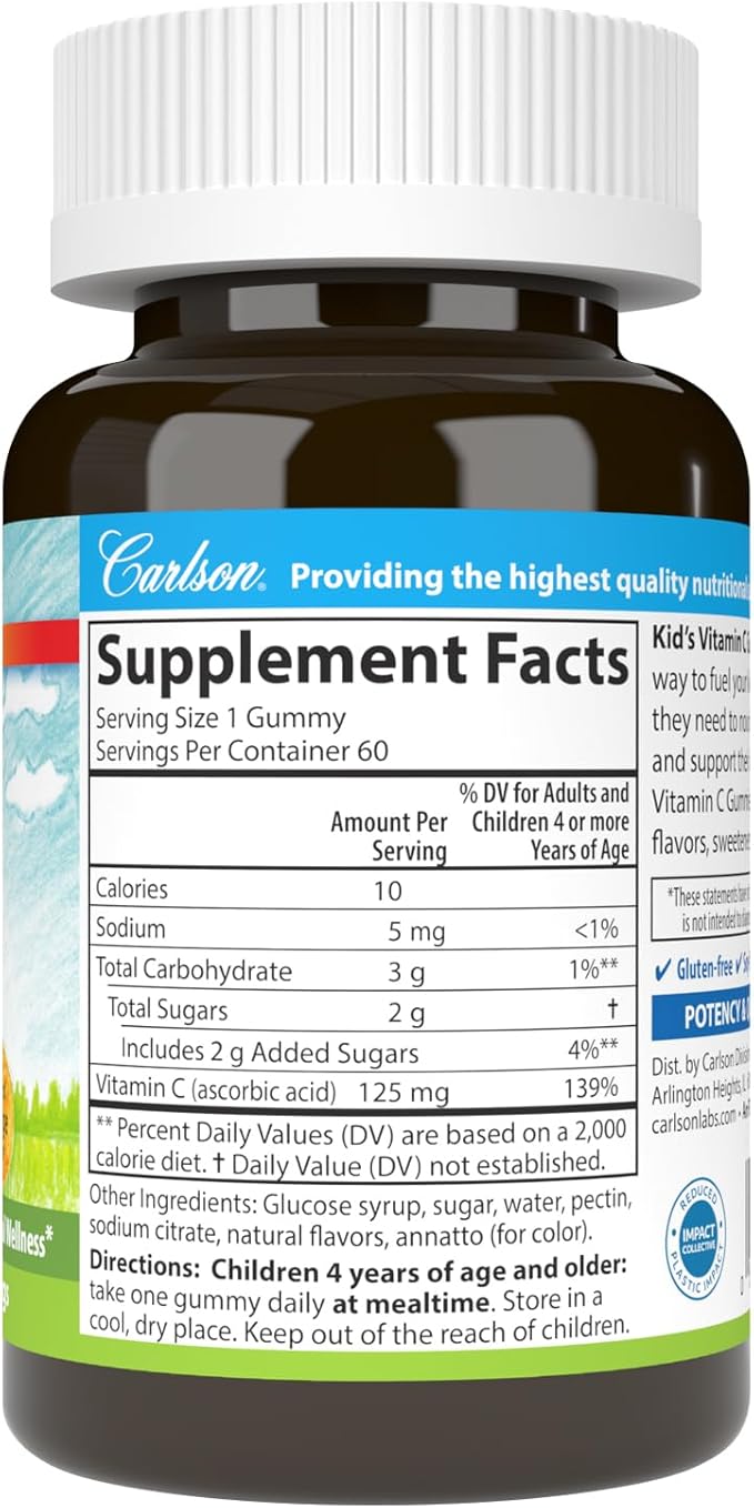 CARLSON LABS Kids Vitamin C Gummies, 60 CT