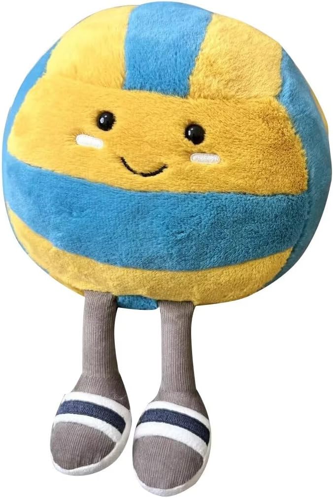 MUALML Cute Volleyball Stuff Soft Sports Stuffed Plush Pillow, Funny Plush Volleyball Gifts for Teen Girls Boys