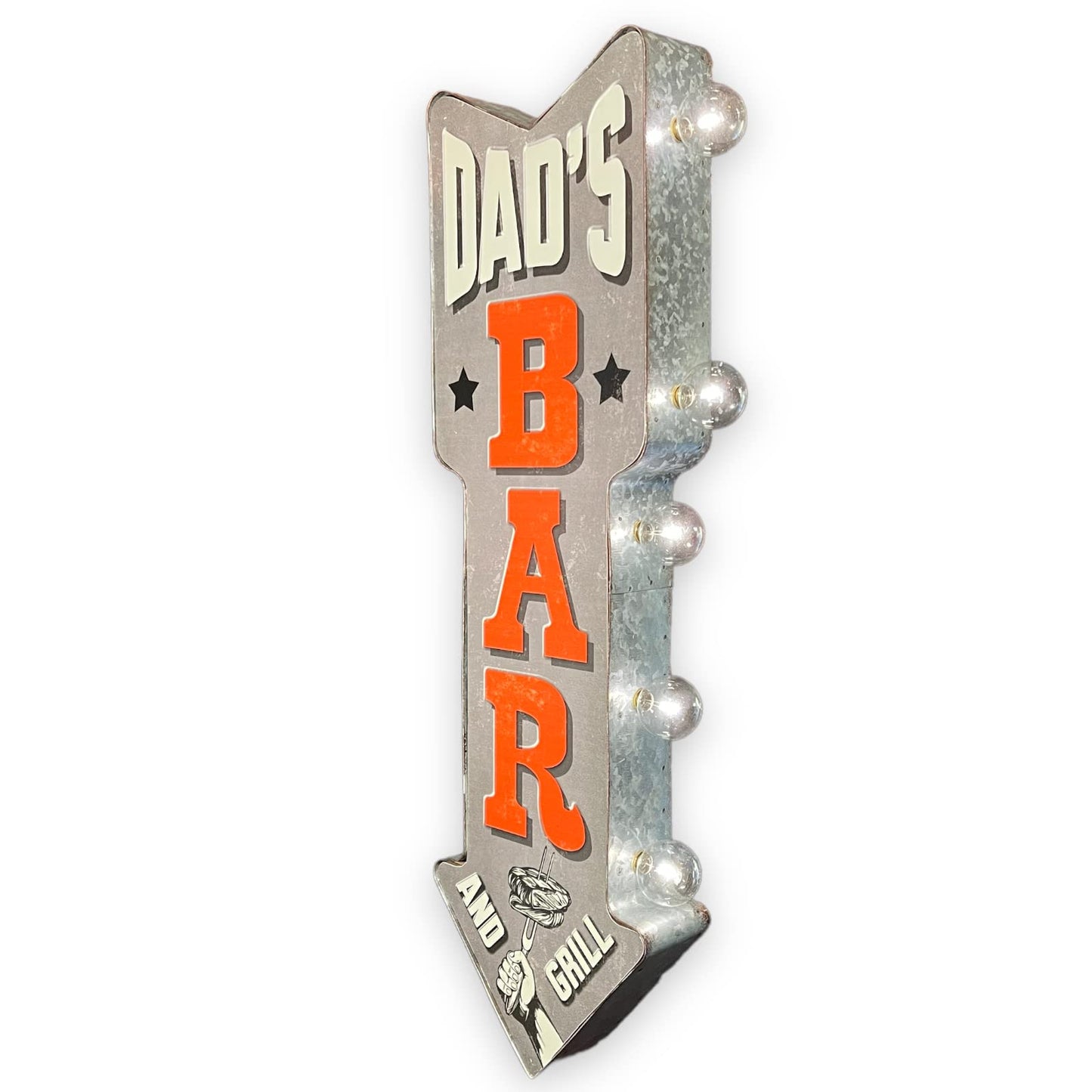 American Vintage Sign Co. Dads Bar Double-Sided Marquee Sign Metal LED Bulbs 26 x 3 x 8 inches Vintage Print
