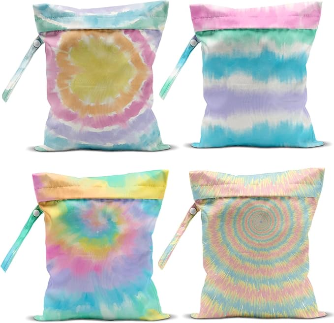 4 Pack Wet Bag for Swimsuit, Beach Travel Essentials Wet Dry Bag, for Sunscreen Toiletry Dirty Clothes Yoga Gym Diaper, Friend Summer Beach Vacation Gifts. Visual impact