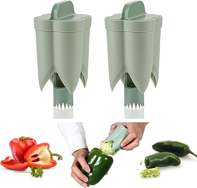2025 New Bell Pepper Corer and Deseeder,2 in 1 Fruit Pepper Corer and Remover Tool for Kitchen Gadget. (2)