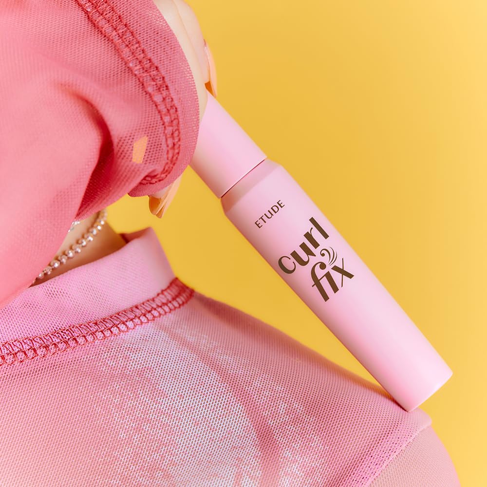ETUDE Curl Fix Mascara, Lash Mascara, Strong Curl Up, Long-Lasting, Waterproof, Light-Weight, Korean Makeup, Beauty, Vegan Certi