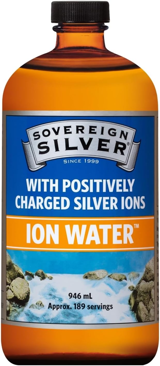 Sovereign Silver Bio-Active Silver Hydrosol for Immune Support, Colloidal-Silver Liquid, 10 ppm, 32oz (946mL) Family Size