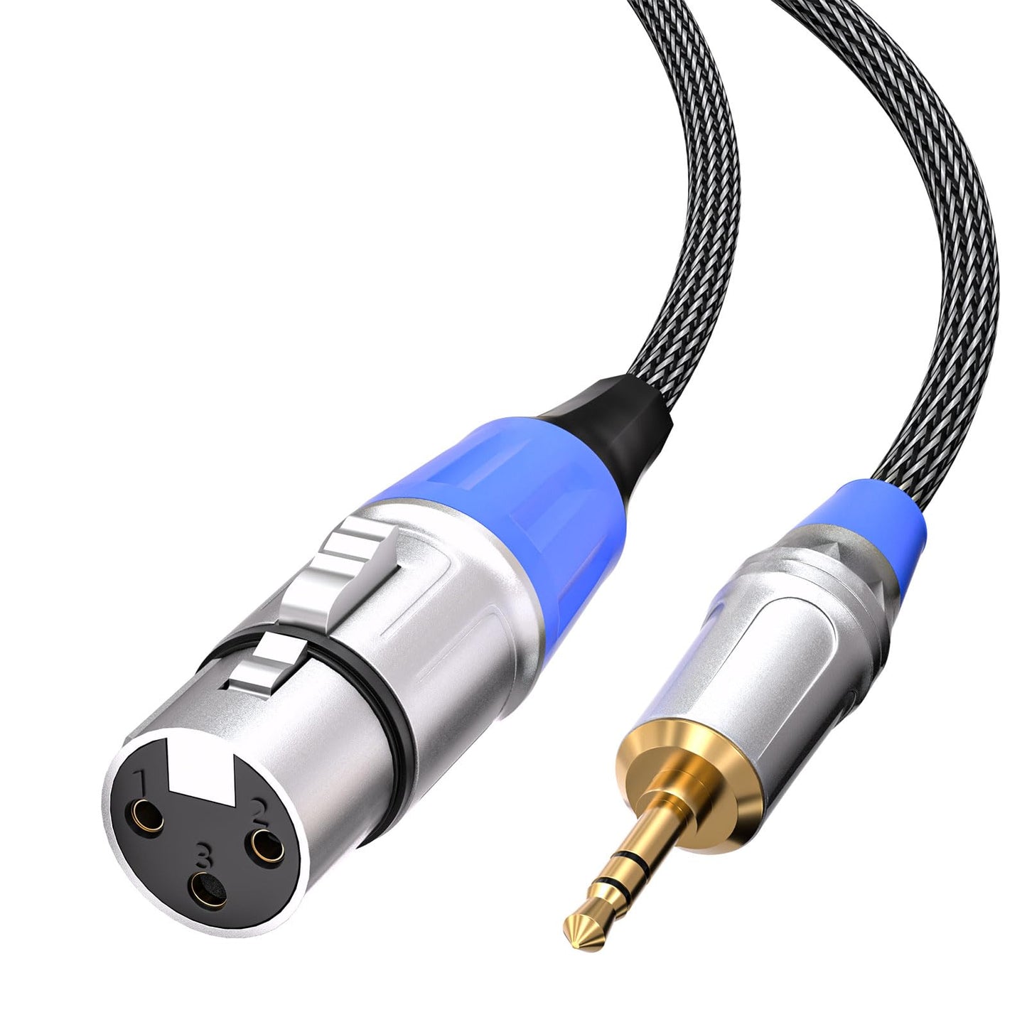 Tisino Xlr To 3.5Mm Microphone Cable - 6.6 Feet Unblanced Xlr Female To 1/8 Inch Mic Cord For Camcorders, Dslr Cameras, Computer