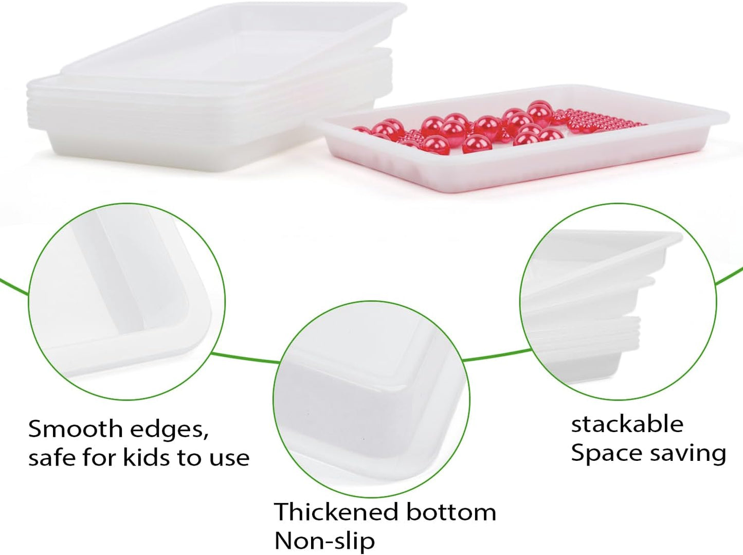 Sorting Trays,15 Pack Stackable Puzzle Sorting Trays,Jigsaw Puzzle Organizer Multipurpose Organizer Tray for Toys Beads Painting DIY Projects Fun Home Activities,9.8 x 7 x 0.98''