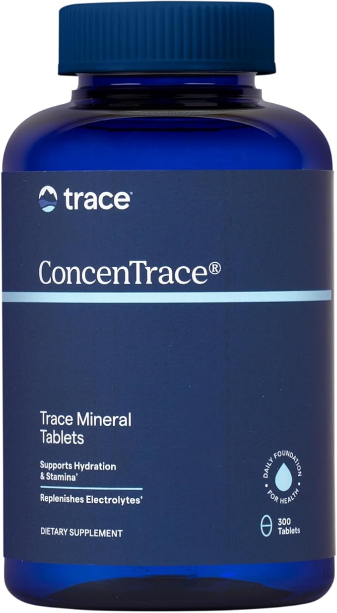 Trace Minerals ConcenTrace Trace Mineral Tablets - Supplement for Bone & Joint Support - Aids Hydration & Electrolyte Restoration - 300 Tablets (100 Servings)