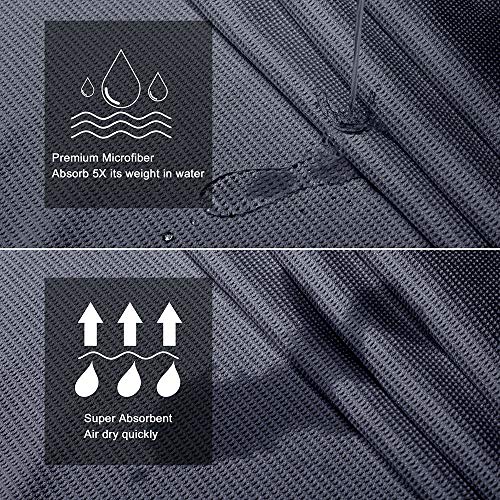 Heathyoga Hot Yoga Towel Non Slip, Microfiber Non Slip Yoga Mat Towel, Exclusive Corner Pockets Design, Dual-Grip, Sweat A...