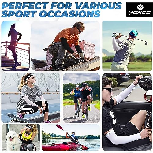 YQXCC 6 Pairs Arm Sleeves | Cooling UV Sun Protection | Sports Compression Sleeves | for Men Women