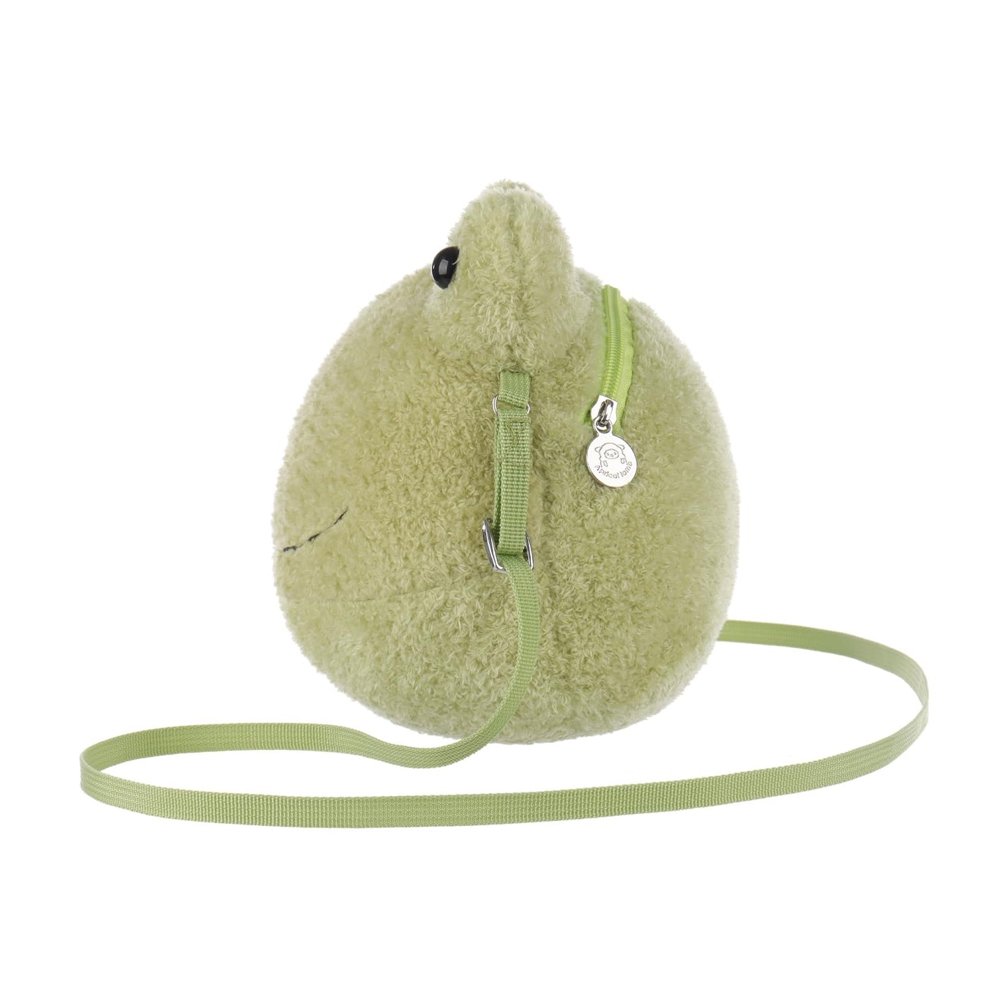 Apricot Lamb Velvet Frog Shaped Crossbody Plush Purse for Toddlers and Teen Girls, Stuffed Animal Shoulder Bag, Kids Fashion Handbags, 8.7 Inches