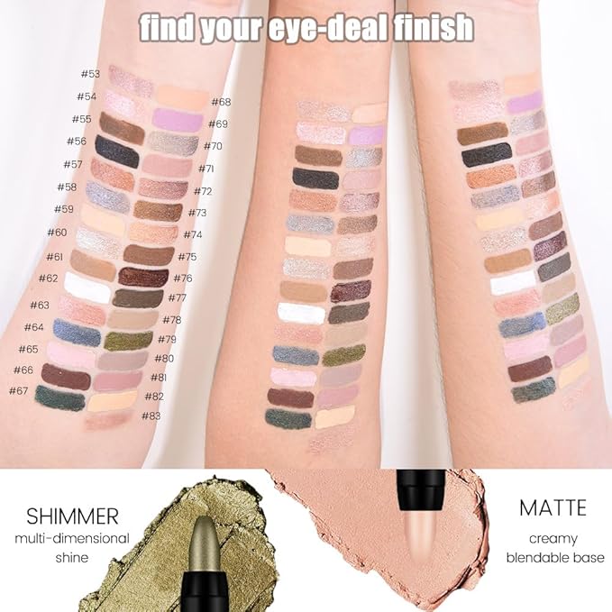 Champagne Shimmer Cream Eye Shadow Stick Makeup for Women, Shimmer Eyeliner Pencil Eyeshadow Brightener Stick for Eyes, Waterproof Eyeshadow Applicator Blendable sombras para ojos 74#