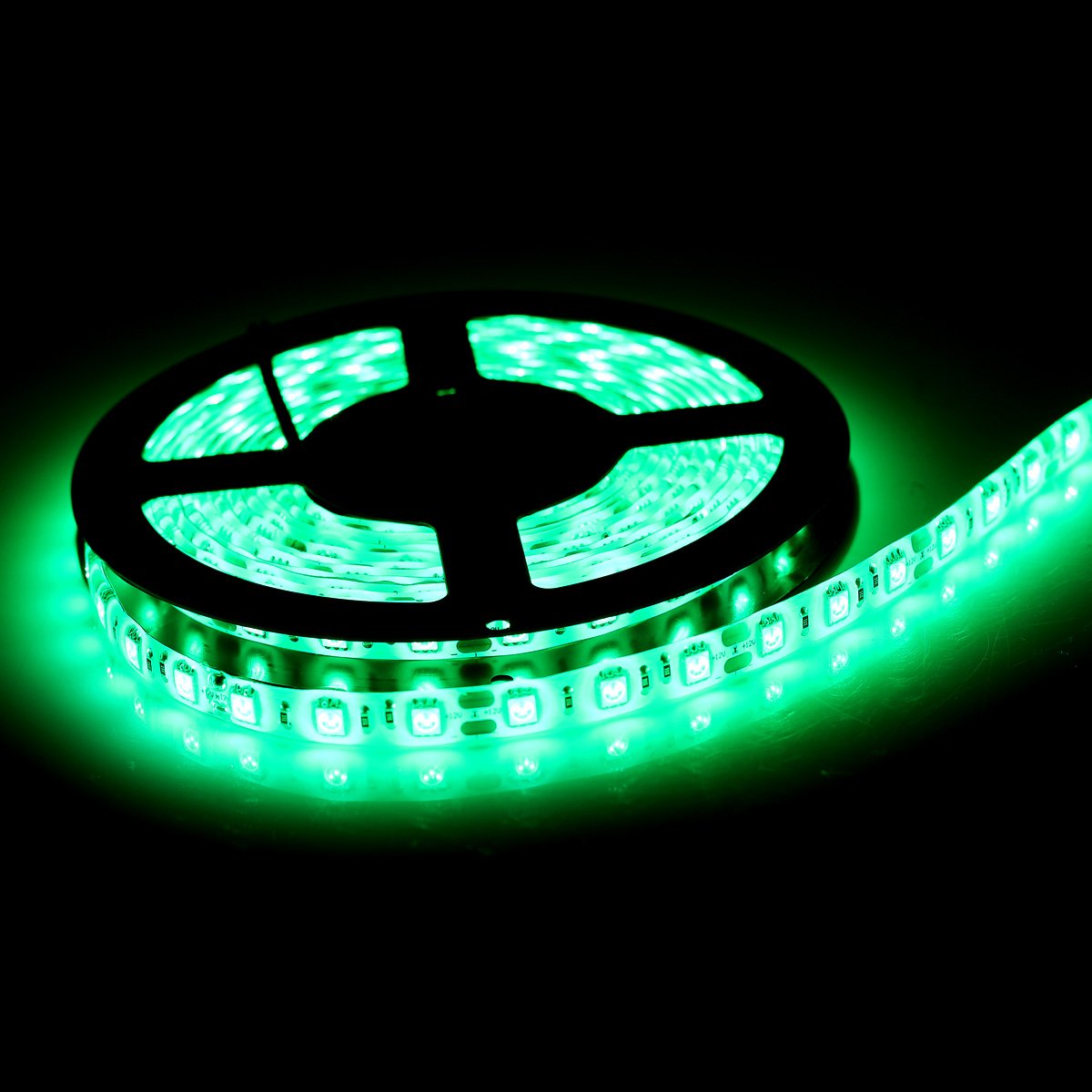 Supernight 16.4Ft Led Strip Light  Waterproof 12V 60W Green Rope Lights  300 Leds 5050 Tape Lights For Bedroom  Kitchen  Mirror  Home Decoration