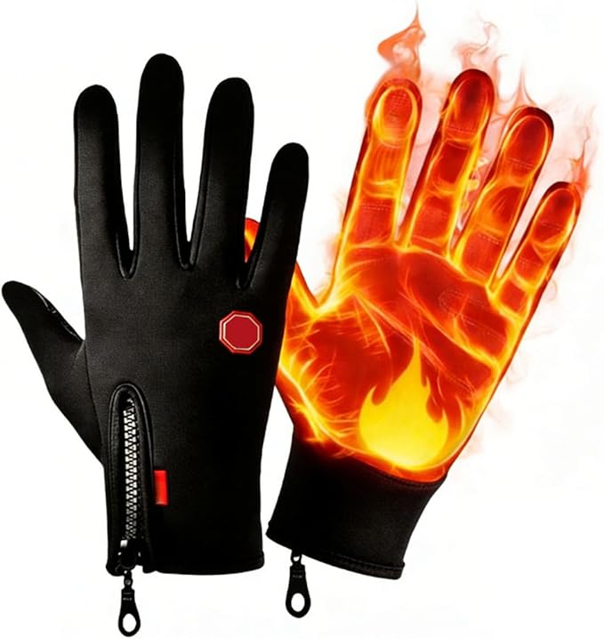 ocpcrn Anti-Slip Waterproof Thermal Winter Gloves for Men and Women,Windproof Cold Weather Touch Screen Winter Sport Outdo...