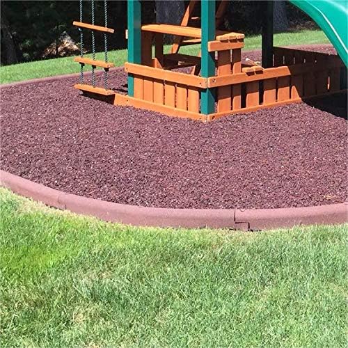 Playsafer 4' Flexible Interlocking Rubber Edging for Playgrounds (20 Pack, Terra Cotta)