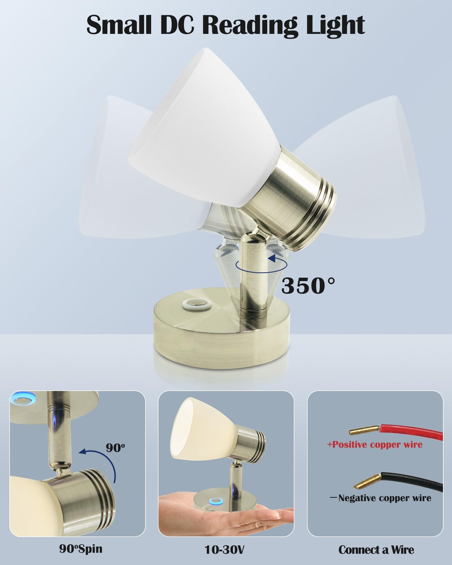 Thalassa Rv Interior Lights Led 12V Fixtures Dimmable Boat Reading Lamp 12 Volts 3W Wall Sconce Led For Marine Caravan Camper Van Indoor Warm White Sconces Lighting