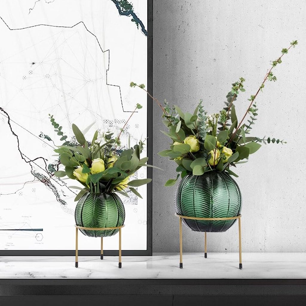 Faux Tree Nordic Light Luxury Simulation Flower Art Decoration Living Room Table Negotiating Table Glass Bottle Fake Flower Decoration Faux Plants Indoor(A)