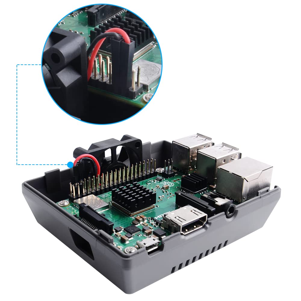 Geeekpi Case For Raspberry Pi 3B+ With Fan, Retro Gaming Nes3Pi Case With Cooling Fan, Pi Heatsinks For Raspberry Pi 2B/3B/3B+