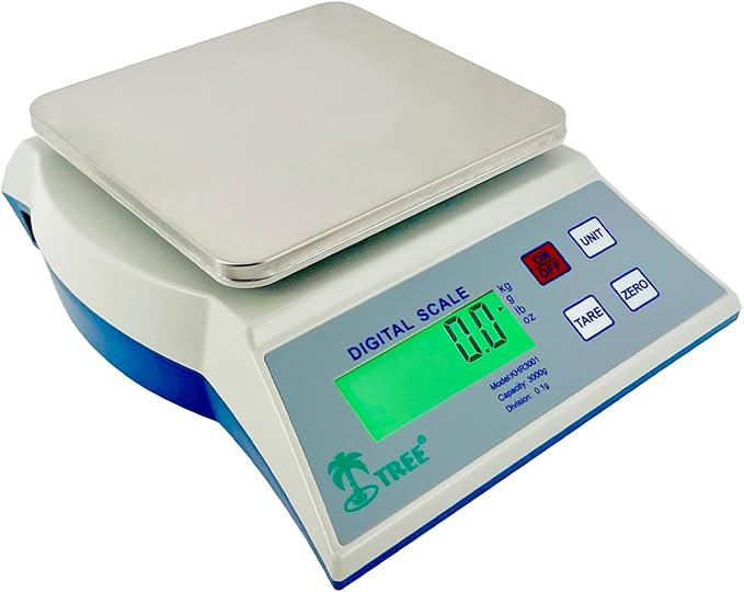 Tree KHR502 High Resolution Kitchen Scale - 500g Capacity, 0.1g Precision, Tare & Hold Function, Durable Build, Ideal for Cooking & Baking (Gray)