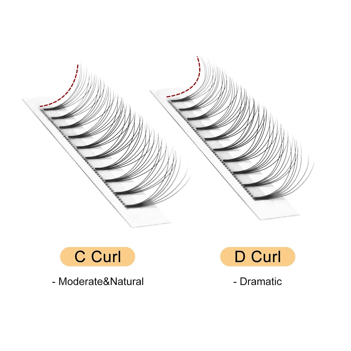 QUEWEL Volume Lash Extensions 6D 0.07mm C Curl 13mm Short Stem Premade Fans Soft|Optinal 3D|4D|5D|6D|7D|8D 0.07/0.10mm C/D 8-20m