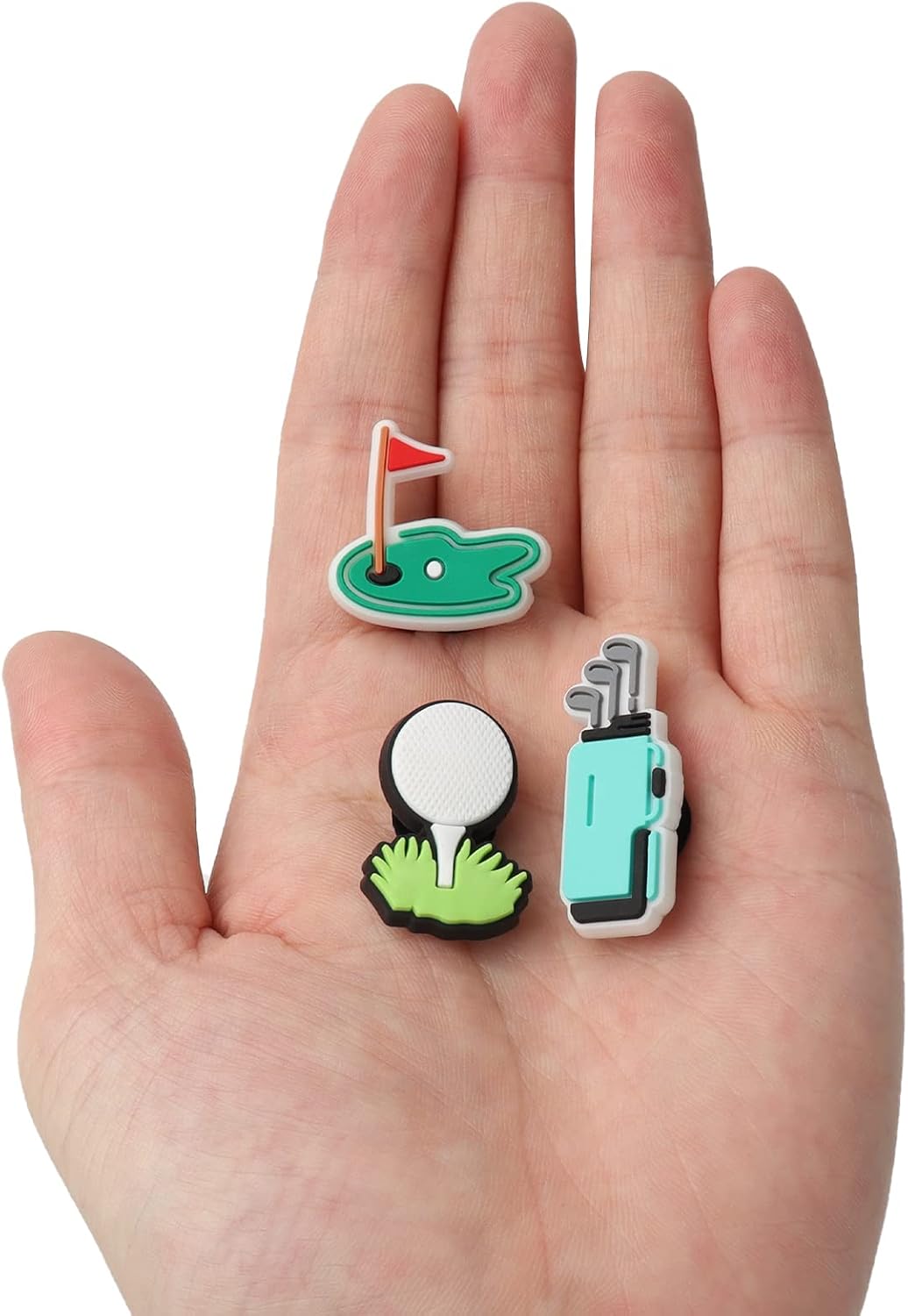 Golf Theme Shoe Decoration Charms, 20PCS Golf Clubs Golf Ball Shoe Charms for Golfers Golf Lover, PVC Shoe Charm Accessories for Shoe Wristband Decorations Party Favors Gifts