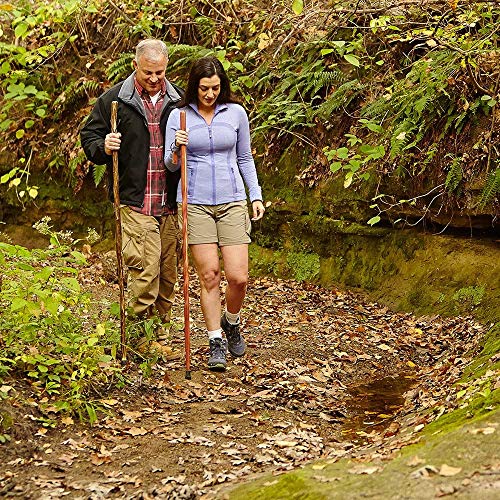 Brazos 55" Free Form Pine Wood Walking Stick Hiking Trekking Pole, Red, Made in The USA (Pack of 2)