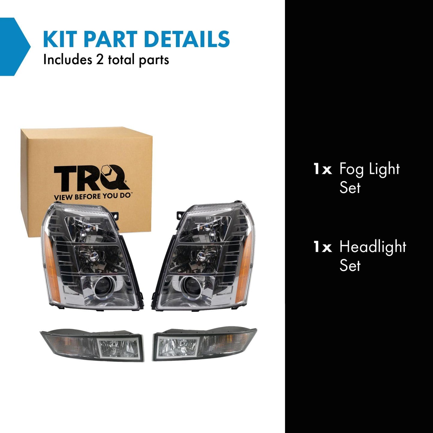 Trq Lighting Kit Gm2502291 Gm2503291 Gm2592163 Gm2593163 Compatible With 2007-2014 Cadillac Escalade Escalade Esv 2009-2013 Escalade Ext