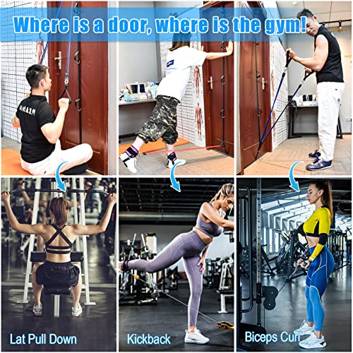 Brebebe Door Anchor Strap for Resistance Bands Exercises, Multi Point Anchor Gym Attachment for Home Fitness, Portable Doo...
