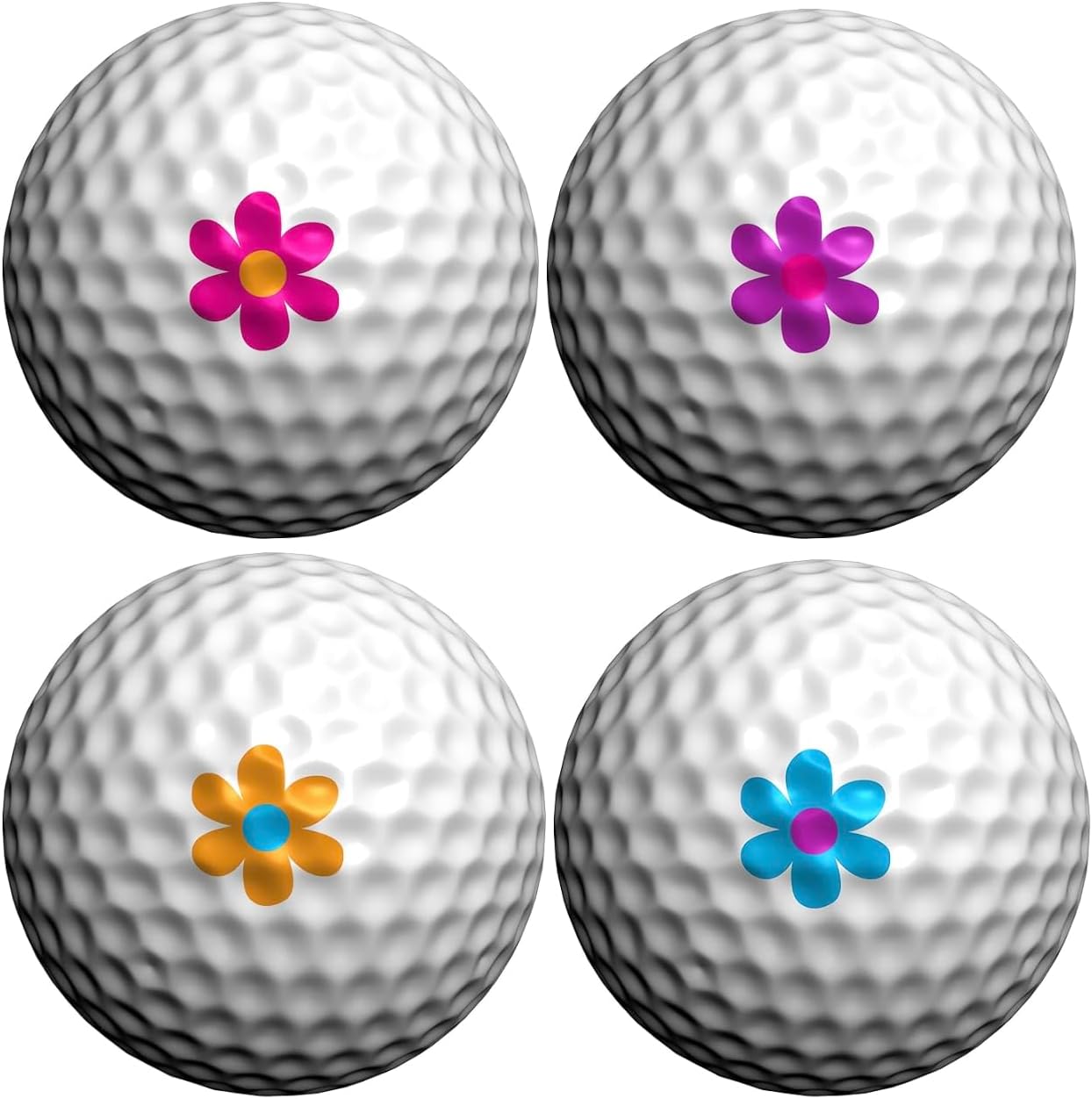 Golfdotz - USGA Rule Conforming Golf Ball Markers, Golf Ball Stickers for Marking Balls, No More Smearing from Stamps, Gifts for Golfers, Dads, and Retirees, (Tropical Collection; 18-32 Count)