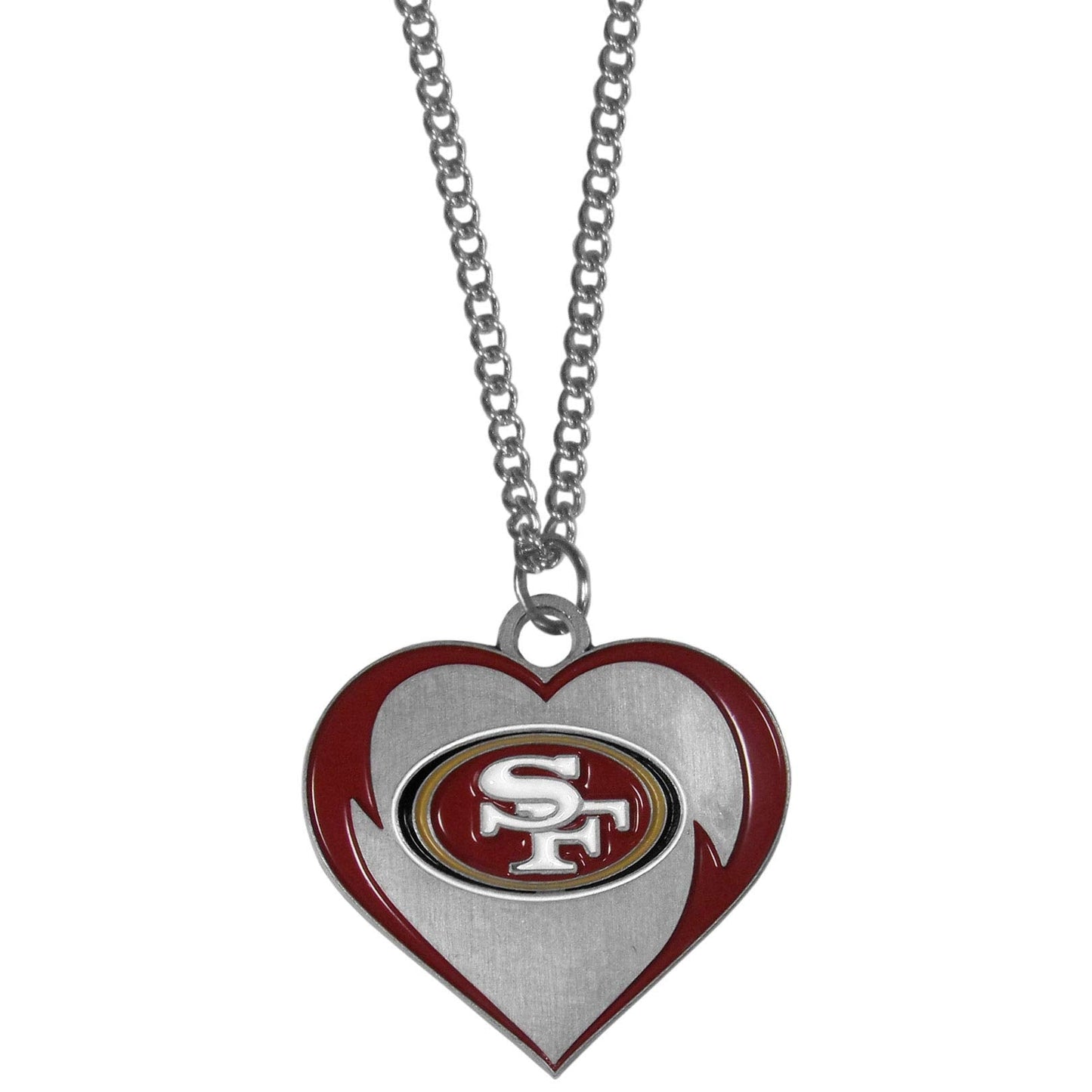 Siskiyou Sports NFL San Francisco 49ers Womens Heart Necklace, Team Color, 22 inch