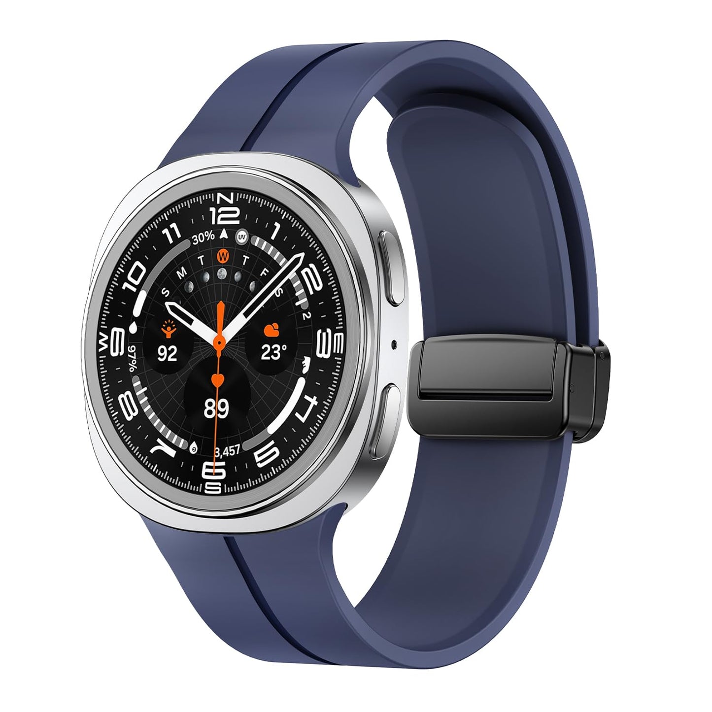 Sodhad Magnetic Band Compatible With Samsung Galaxy Watch 8 Classic 46Mm Soft Silicone Magnet Adjustable Classic Wristbands For