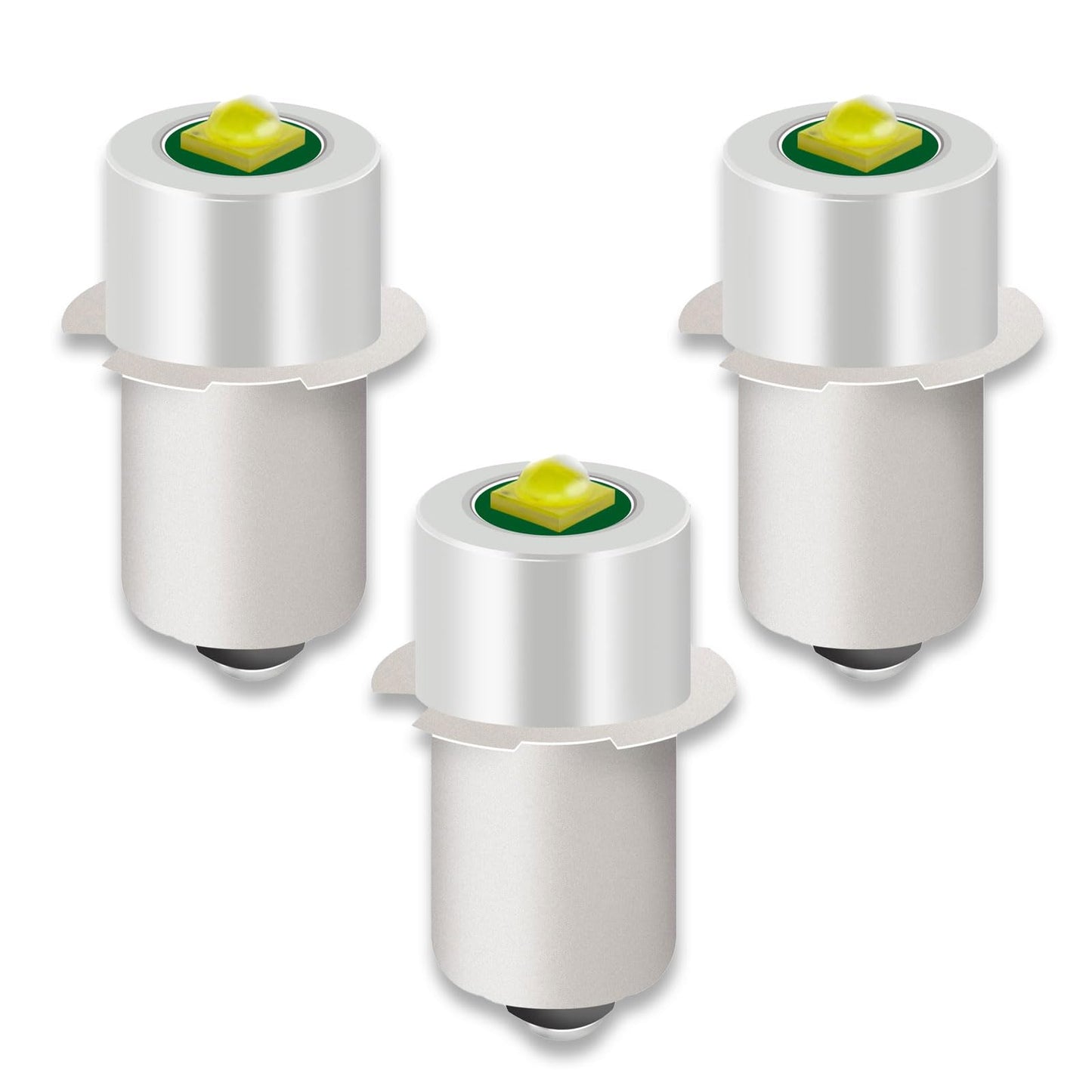3 Pack LED Flashlight Bulb Replacement LED Bulbs for Conversion Kit 18V 12V 19.2V 6-24 Volt 3W 247LM PR2 P13.5S LED Bulb Upgrade Compatible with Ryobi Milwaukee Craftsman Lamp Torch Lantern Work Light