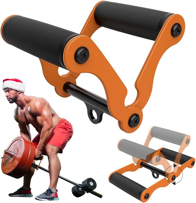veimia V Bar T-Bar Row Landmine Handle Attachment for Barbell Bars, Solid Mine Double D Row Handle Grips with Non-Slip Rub...
