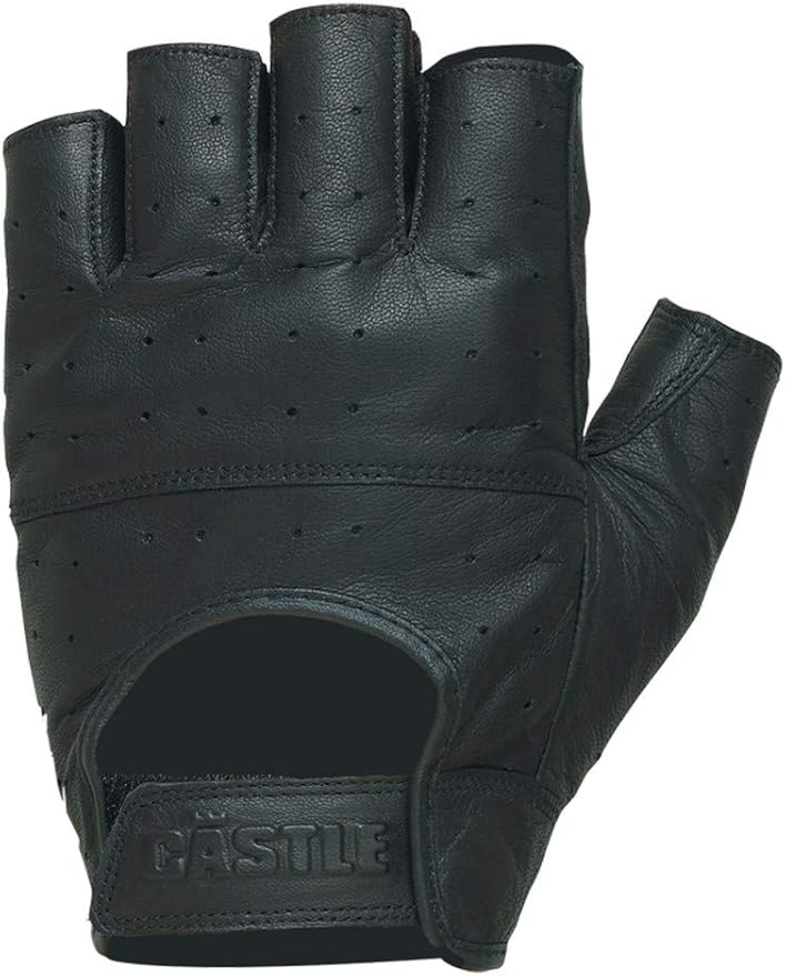 Castle Gel Fingerless Leather Gloves Black 3XL