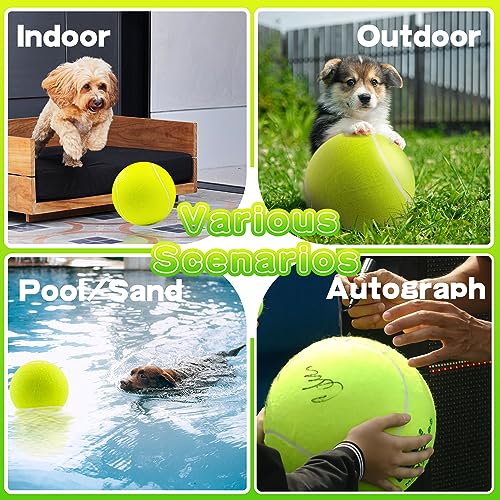 Banfeng Big Tennis Ball for Dogs, Giant Dog Tennis Ball Toy Large Outdoor Sports Gift for Small Medium Large Dog (Yellow, ...