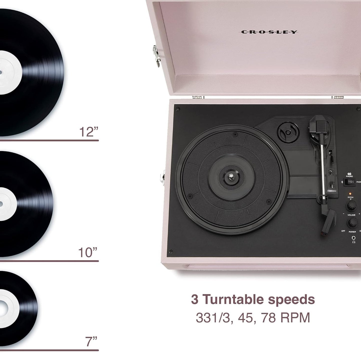 Crosley Crosley Voyager Amethyst - Bluetooth Portable Turntable