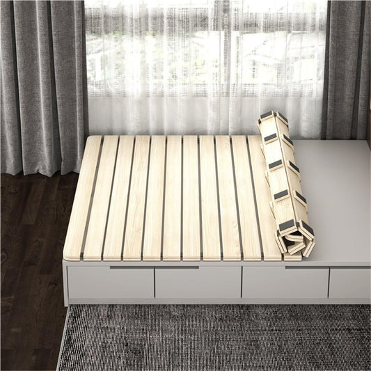 Mat Solid Wood Bed Boards Breathable Plate Foldable Plate Futon Frame FoldingFolding Floor Slatted Frame,Wood Roll-Type Slatted Bed,Foldable Bed Board,Tatami Bed Frame,Solid Wood Futon Frame